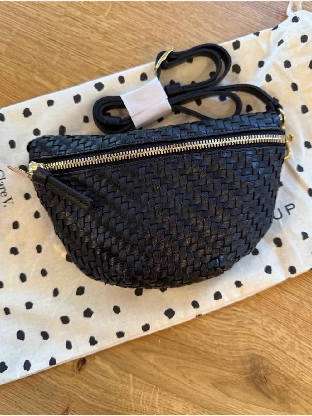 Clare V Clare V petit fanny - black woven zig zag NWT $345